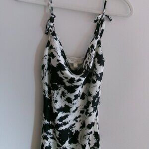 Thirty Thirty LA cow print spaghetti strap midi dress.